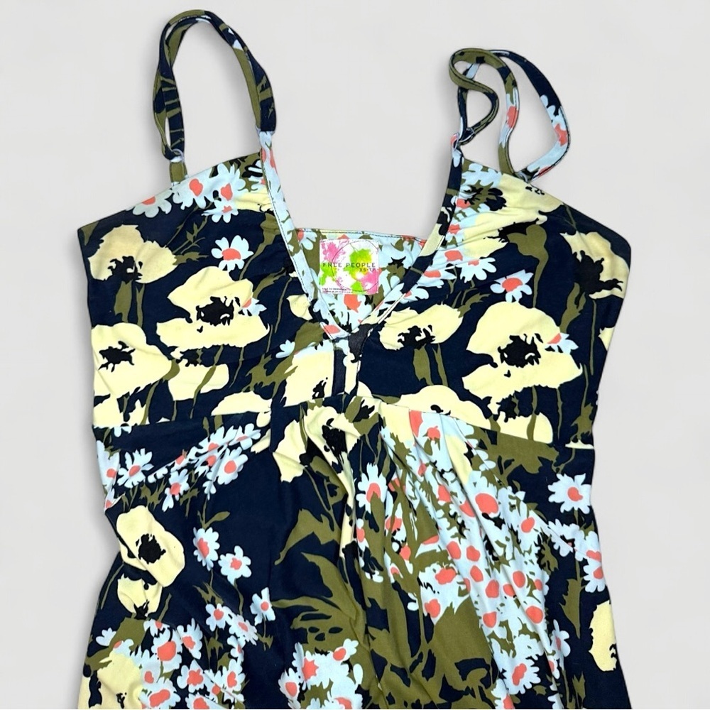 Free People Romantic Floral Maxi Dress Empire Waist Boho XS - Picture 4 of 11